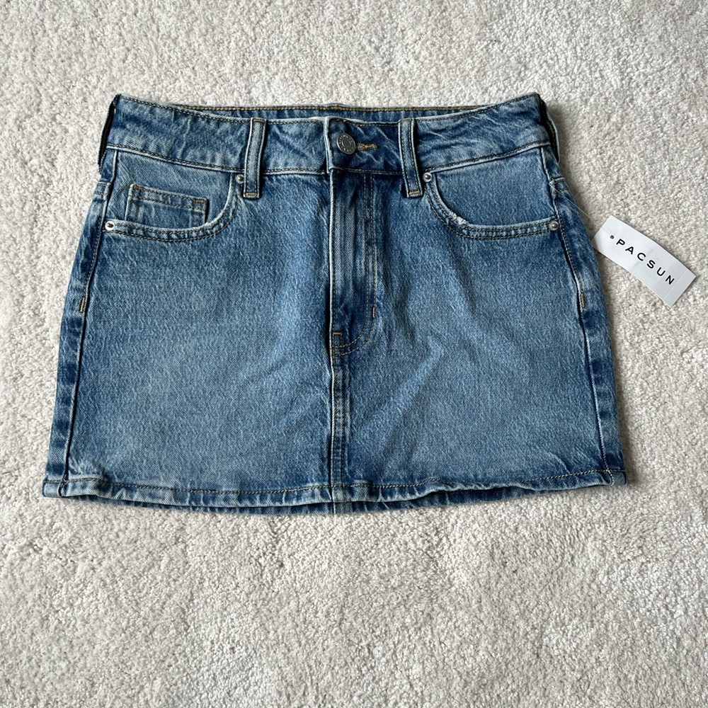 mid rise jean mini skirt✨